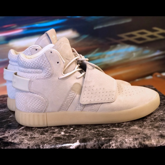 Adidas Tubular Invader Strap cream & gum sz 11.5 - Picture 1 of 3